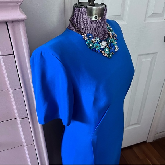 Stella McCartney Blue Shift Darted Knee Length Dress 44/10 - Picture 4 of 13